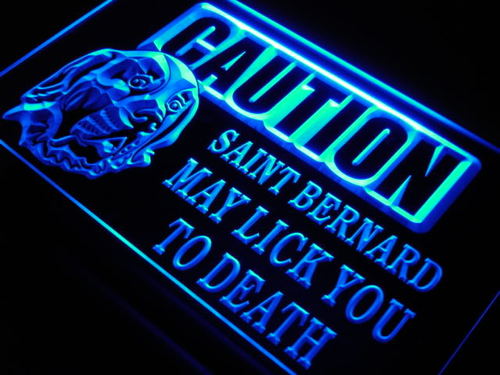 Caution Saint Bernard Lick Dog Neon Light Sign